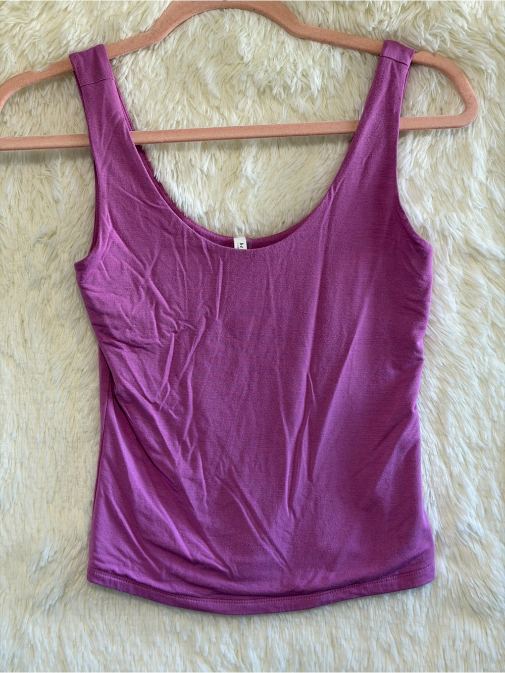 Be Cool Womens Indie Sleaze Scoop Neck Tank Top Size S Magenta Stretch Basics